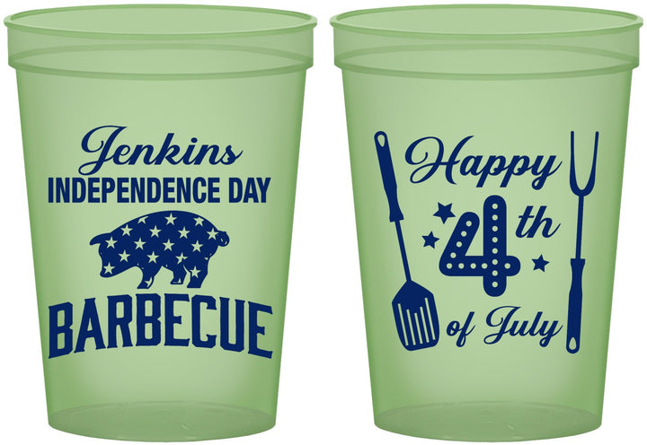 Custom 4th Of July 16 oz Glow In The Dark Cups - Barbecue Bbq | 220001
