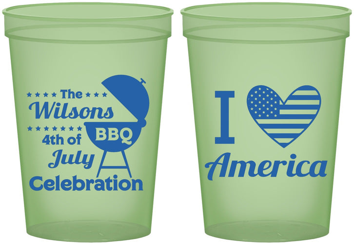 Custom 4th Of July 16 oz Glow In The Dark Cups - Barbecue Bbq | 220007