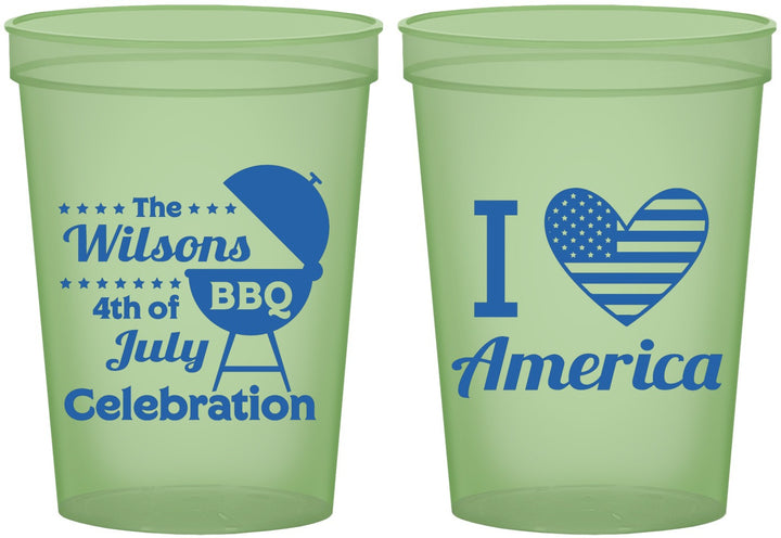 Custom 4th Of July 16 oz Glow In The Dark Cups - Barbecue Bbq | 220007