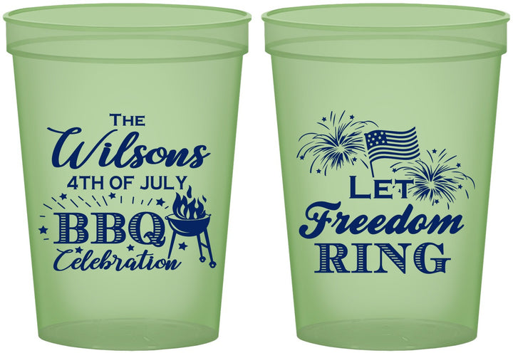 Custom 4th Of July 16 oz Glow In The Dark Cups - Bbq Fireworks | 220009