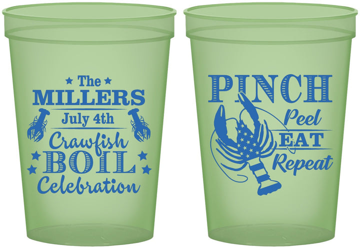 Custom 4th Of July 16 oz Glow In The Dark Cups - Pink Peel Crawfish | 220011