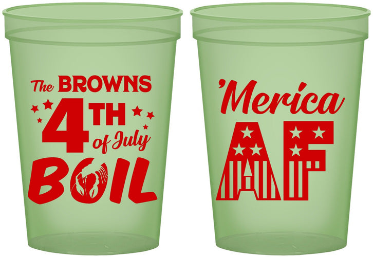 Custom 4th Of July 16 oz Glow In The Dark Cups - Merica Af | 220014