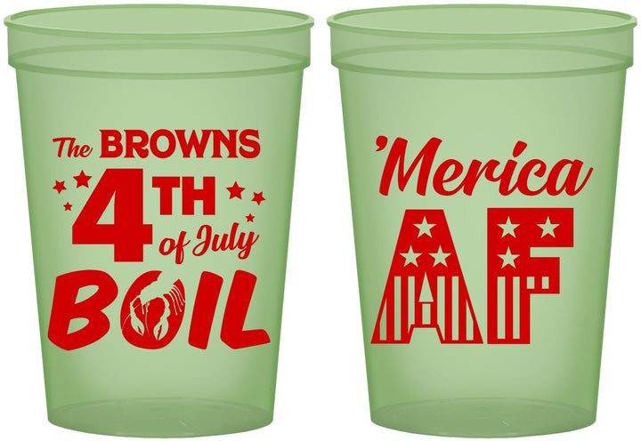 Custom 4th Of July 16 oz Glow In The Dark Cups - Merica Af | 220014