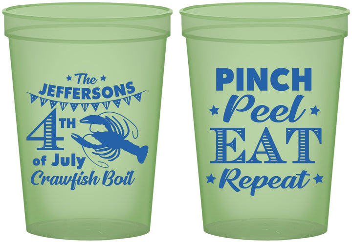 Custom 4th Of July 16 oz Glow In The Dark Cups - Pink Peel Crawfish | 220015