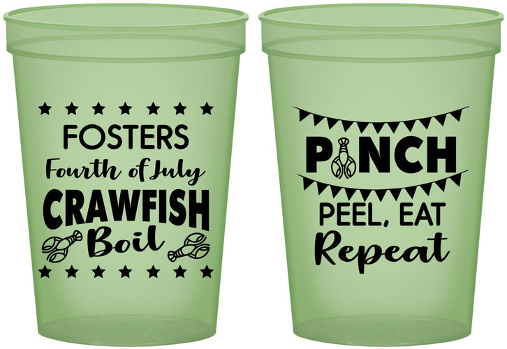 Custom 4th Of July 16 oz Glow In The Dark Cups - Crawfish Boil | 220016