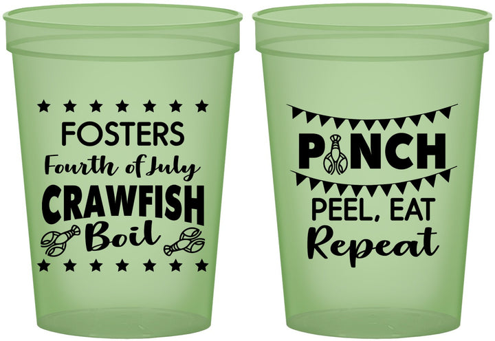 Custom 4th Of July 16 oz Glow In The Dark Cups - Crawfish Boil | 220016