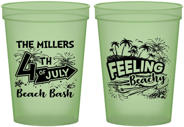 Custom 4th Of July 16 oz Glow In The Dark Cups - Feeling Beachy | 220024