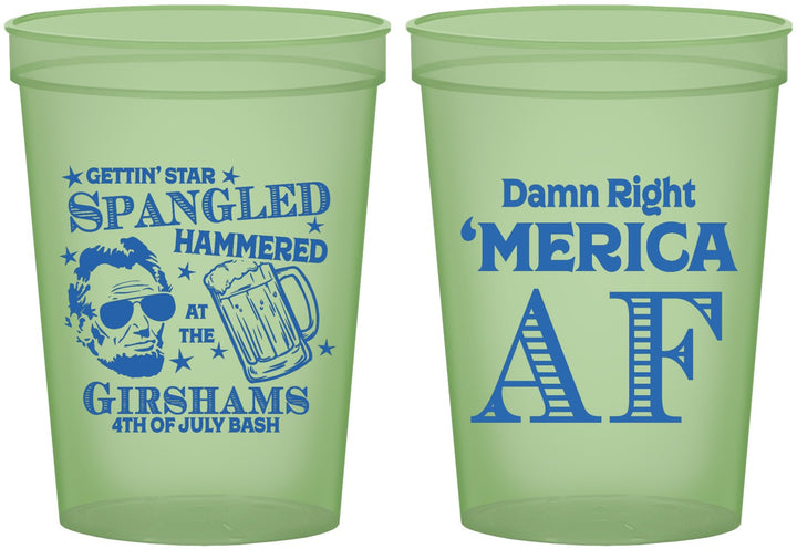 Custom 4th Of July 16 oz Glow In The Dark Cups - Merica Af | 220031