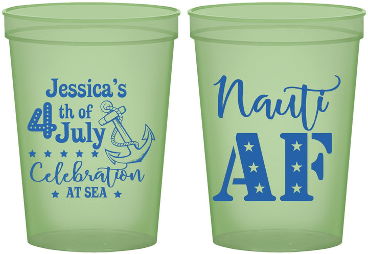 Custom 4th Of July 16 oz Glow In The Dark Cups - Nautical Anchor | 220035