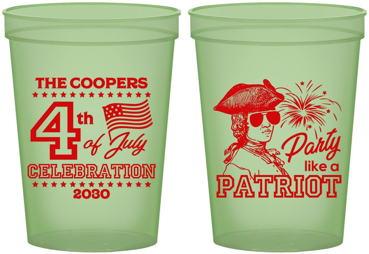 Custom 4th Of July 16 oz Glow In The Dark Cups - Patriot | 220038