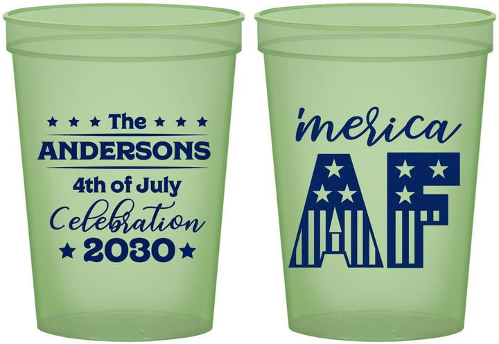 Custom 4th Of July 16 oz Glow In The Dark Cups - Merica Af | 220041