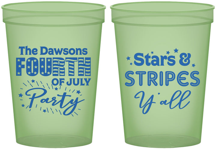 Custom 4th Of July 16 oz Glow In The Dark Cups - Stars Stripes | 220047