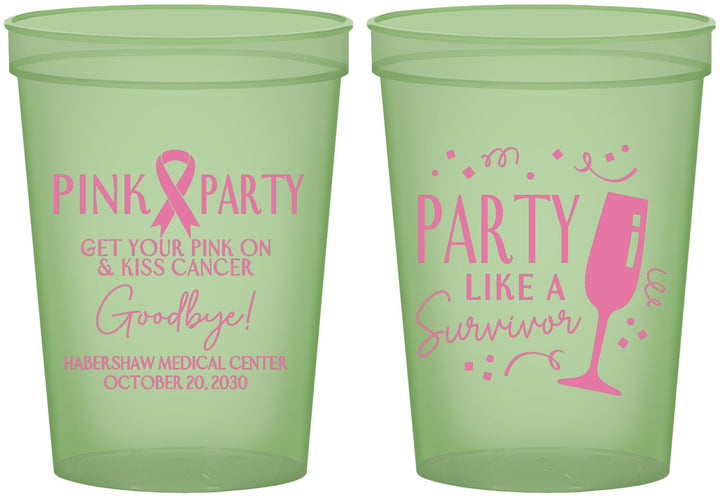 Custom Awareness 16 oz Glow In The Dark Cups - Pink Party | 230000