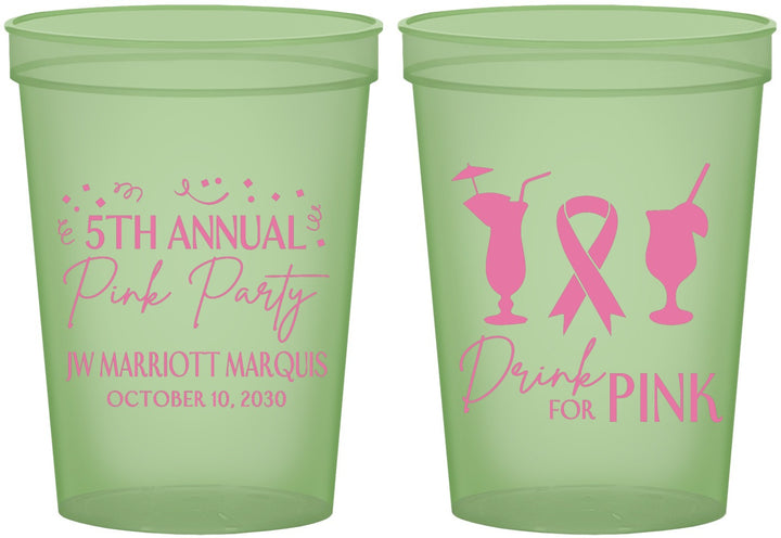 Custom Awareness 16 oz Glow In The Dark Cups - Drink For Pink | 230001