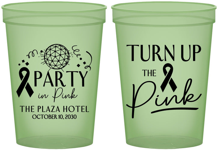 Custom Awareness 16 oz Glow In The Dark Cups - Party In Pink | 230002