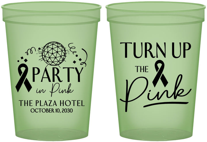 Custom Awareness 16 oz Glow In The Dark Cups - Party In Pink | 230002