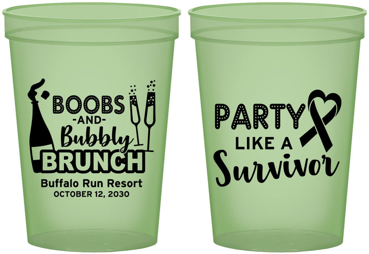 Custom Awareness 16 oz Glow In The Dark Cups - Party Like A Survivor | 230006