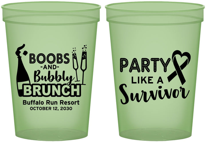 Custom Awareness 16 oz Glow In The Dark Cups - Party Like A Survivor | 230006