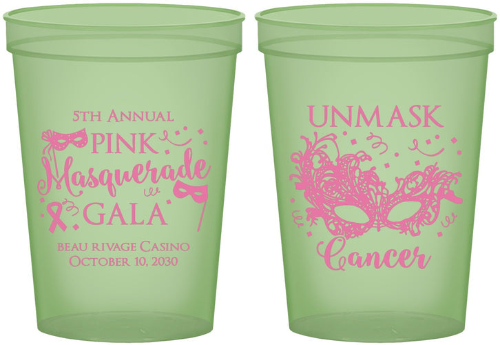 Custom Awareness 16 oz Glow In The Dark Cups - Masquerade | 230008