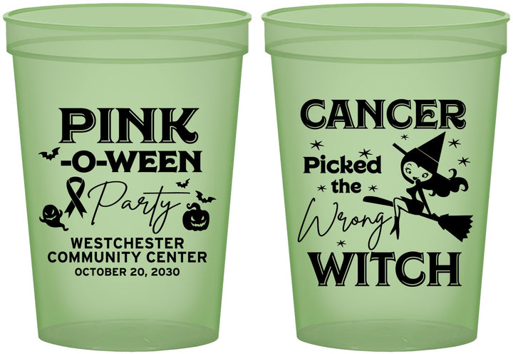 Custom Awareness 16 oz Glow In The Dark Cups - Wrong Witch | 230010