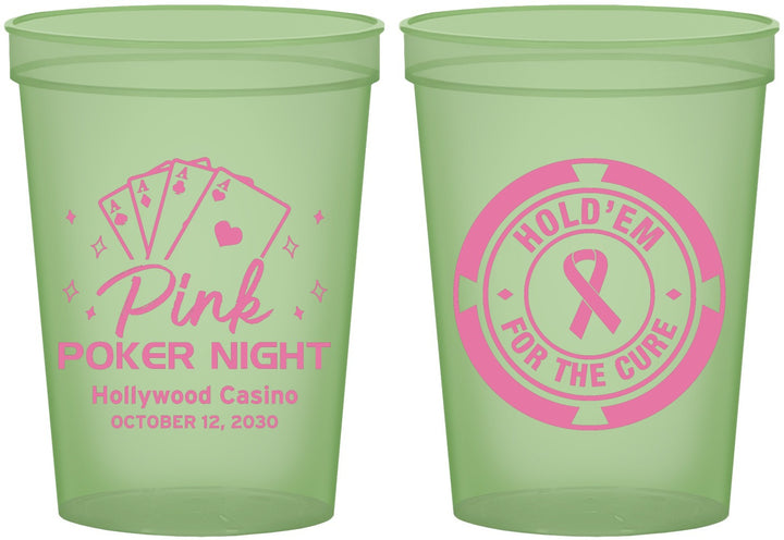 Custom Awareness 16 oz Glow In The Dark Cups - Poker Casino | 230013