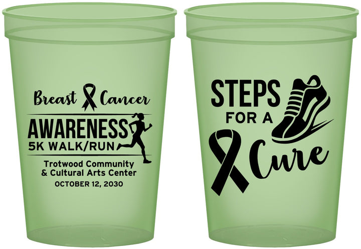 Custom Awareness 16 oz Glow In The Dark Cups - Steps For A Cure | 230014