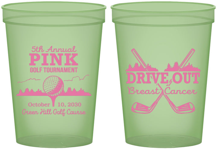 Custom Awareness 16 oz Glow In The Dark Cups - Gold Drive Out | 230017