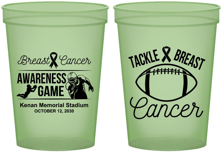 Custom Awareness 16 oz Glow In The Dark Cups - Football Tackle | 230019