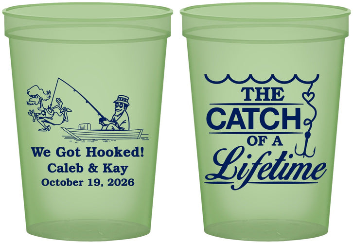 Custom Wedding 16 oz Glow In The Dark Cups - Catch Of A Lifetime | 234