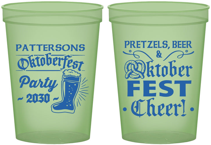 Custom Oktoberfest 16 oz Glow In The Dark Cups - Pretzel | 240001