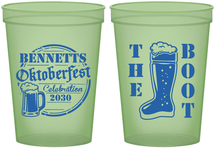 Custom Oktoberfest 16 oz Glow In The Dark Cups - Boot | 240004