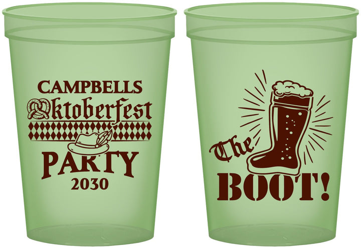 Custom Oktoberfest 16 oz Glow In The Dark Cups - Boot | 240006