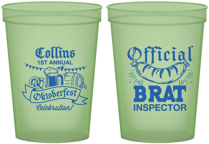 Custom Oktoberfest 16 oz Glow In The Dark Cups - Brat Inspector | 240011