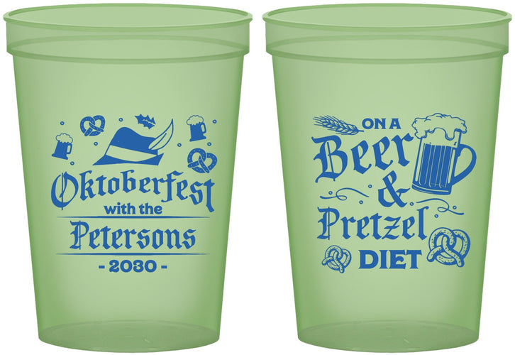 Custom Oktoberfest 16 oz Glow In The Dark Cups - Pretzel | 240012