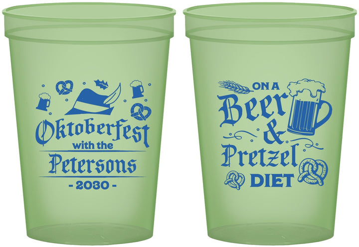Custom Oktoberfest 16 oz Glow In The Dark Cups - Pretzel | 240012