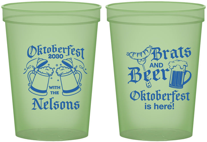 Custom Oktoberfest 16 oz Glow In The Dark Cups - Brats Beer | 240013