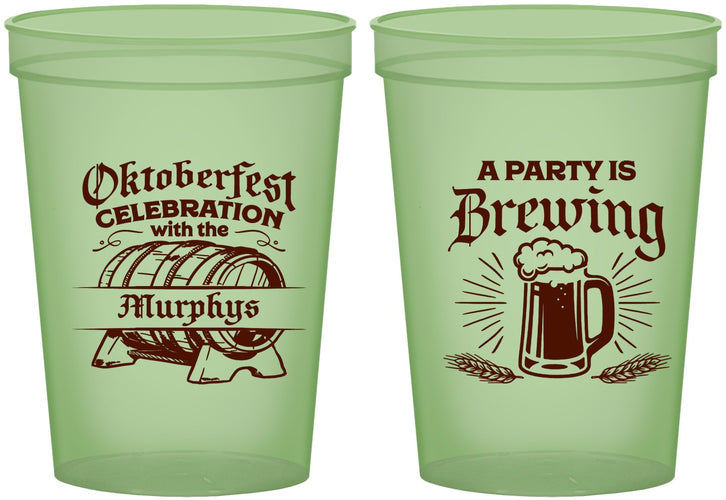 Custom Oktoberfest 16 oz Glow In The Dark Cups - Beer Keg | 240014