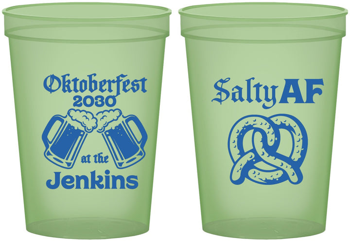 Custom Oktoberfest 16 oz Glow In The Dark Cups - Pretzel Salty Af | 240015