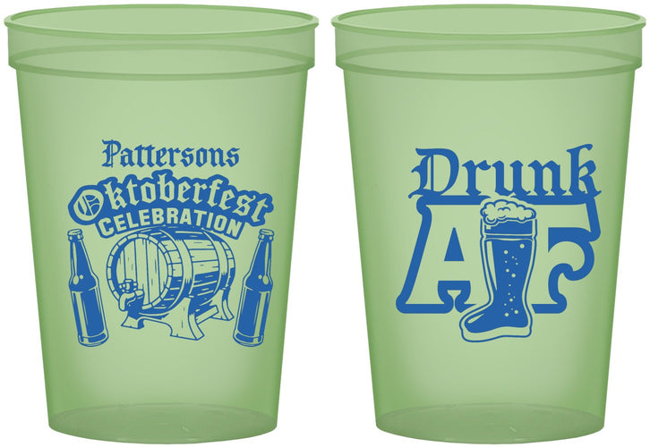 Custom Oktoberfest 16 oz Glow In The Dark Cups - Drunk Af | 240016