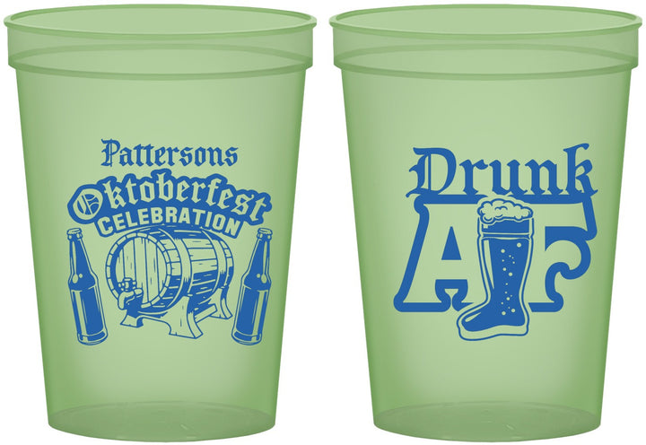 Custom Oktoberfest 16 oz Glow In The Dark Cups - Drunk Af | 240016
