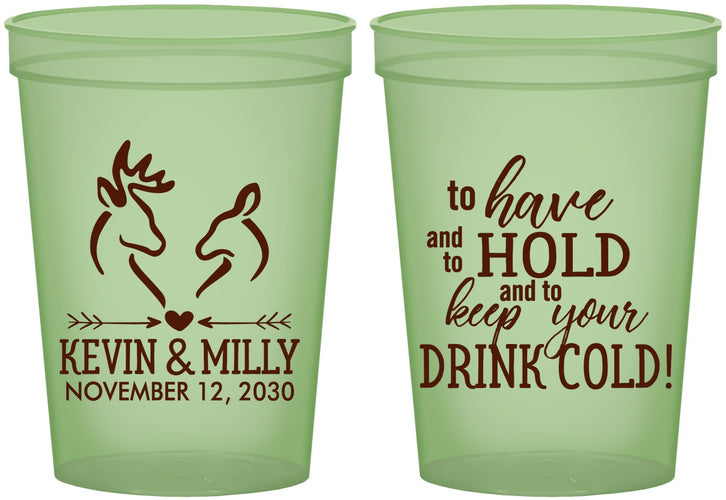 Custom Wedding 16 oz Glow In The Dark Cups - To Have And To Hold | 250