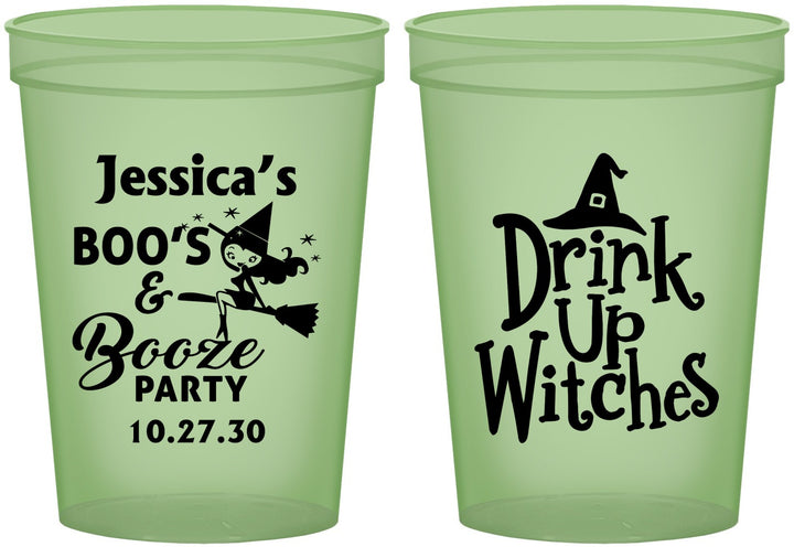 Custom Halloween 16 oz Glow In The Dark Cups - Drink Up Witches | 250001