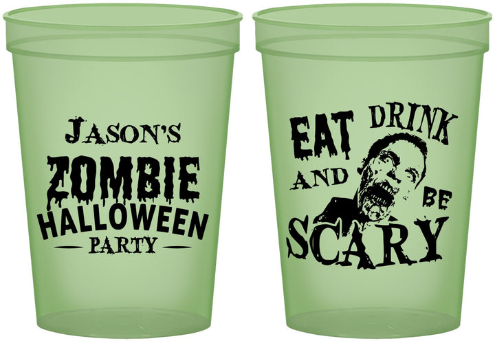 Custom Halloween 16 oz Glow In The Dark Cups - Eat Drink Be Scary | 250003