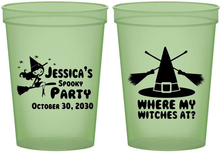 Custom Halloween 16 oz Glow In The Dark Cups - Witches | 250005