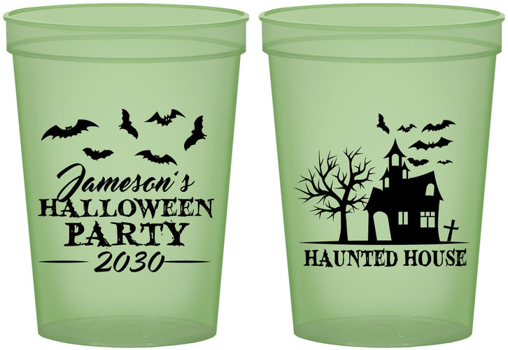 Custom Halloween 16 oz Glow In The Dark Cups - Haunted House | 250006