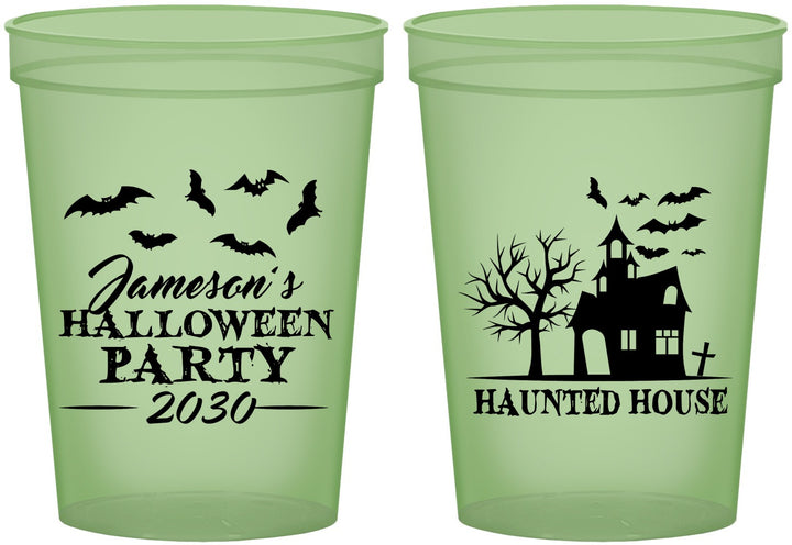 Custom Halloween 16 oz Glow In The Dark Cups - Haunted House | 250006