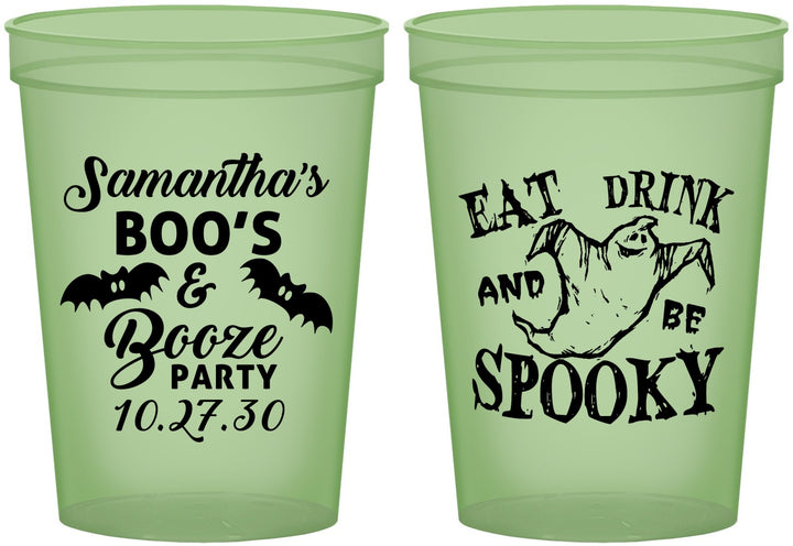 Custom Halloween 16 oz Glow In The Dark Cups - Ghost Spooky Boo | 250007