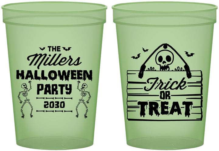 Custom Halloween 16 oz Glow In The Dark Cups - Trick Or Treat | 250010
