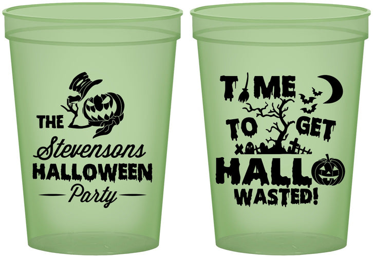 Custom Halloween 16 oz Glow In The Dark Cups - Hallowasted Pumpkin | 250013