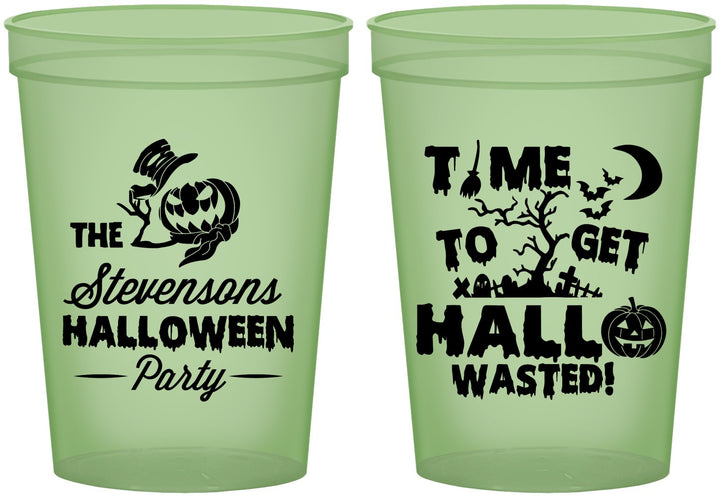 Custom Halloween 16 oz Glow In The Dark Cups - Hallowasted Pumpkin | 250013